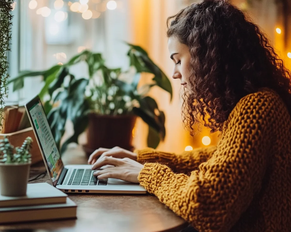 Content creator writing blog post